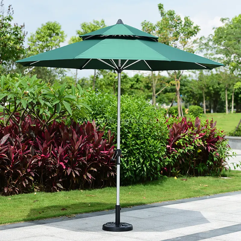 Цілкомалюмінієва конструкція Double Milan Outdoor Parasol — це найкраще рішення для тіні для розкішного життя на відкритому повітрі