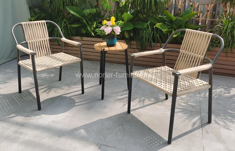Outdoor Aluminum Frame PE Rattan Balcony Set