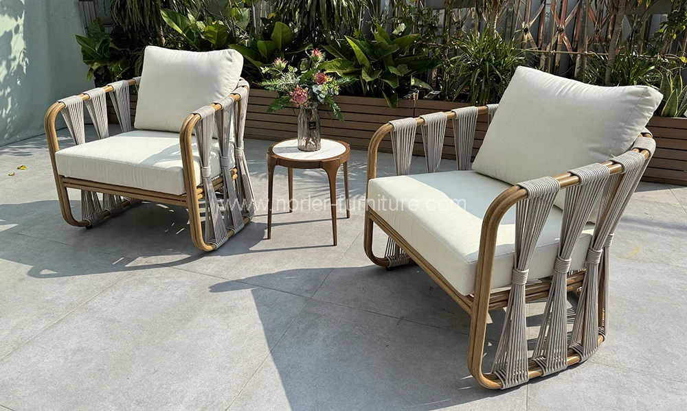 Outdoor Balcony Rattan Rope Garden Set