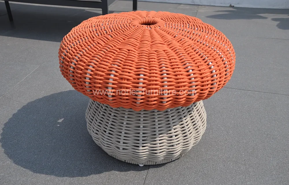 Outdoor Rope Weaving Footstool Furniture