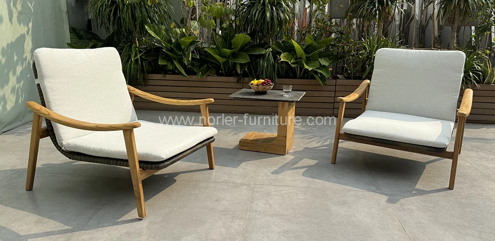 Outdoor Balcony Teak Wood Garden Set