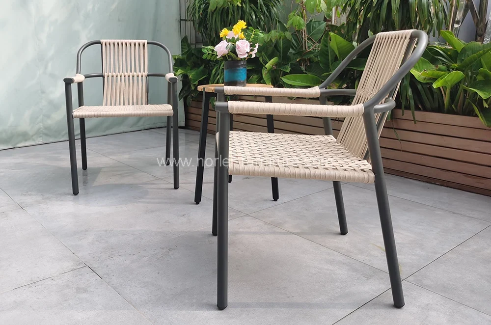 Outdoor Aluminum Frame PE Rattan Balcony Set