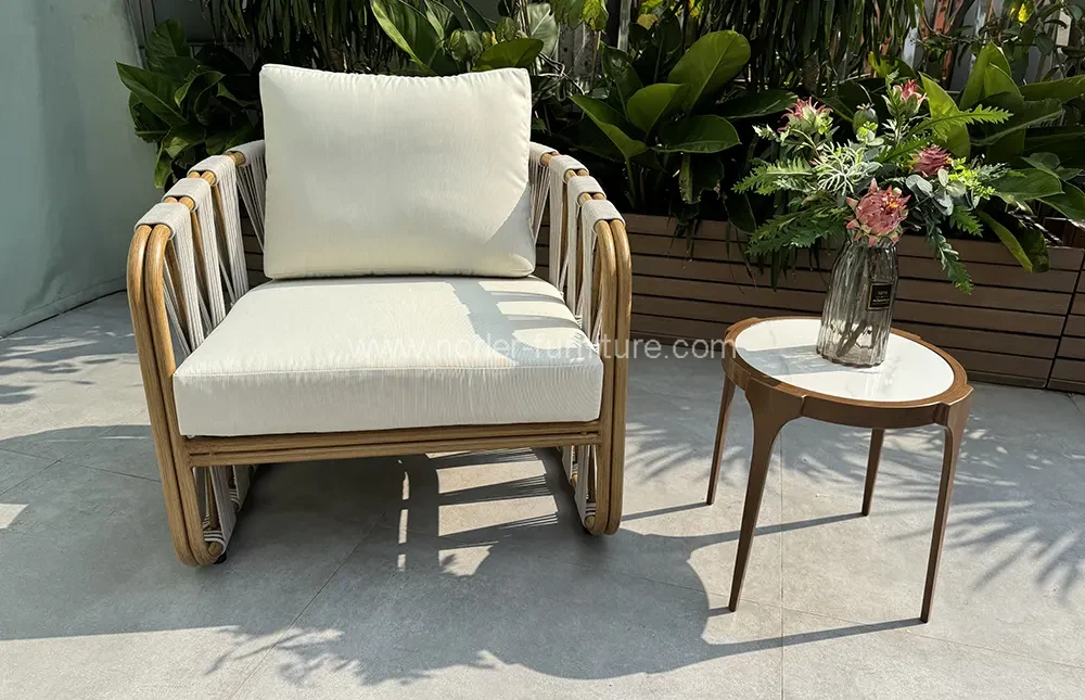 Outdoor Balcony Rattan Rope Garden Set