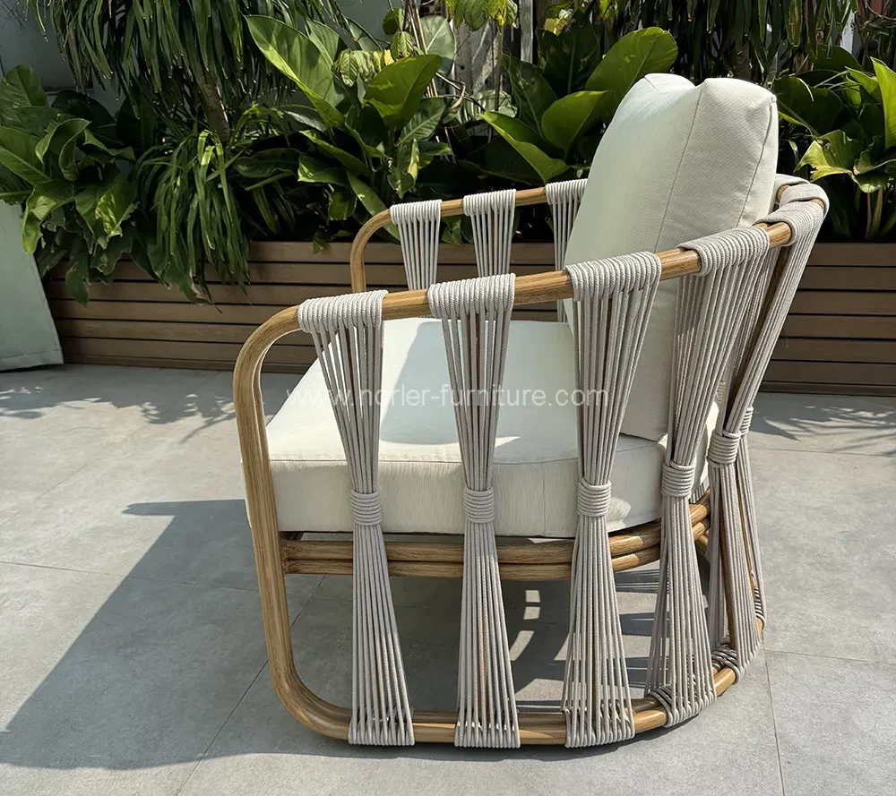 Outdoor Balcony Rattan Rope Garden Set